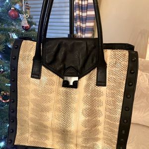 Loeffler Randall snake lather Work Tote